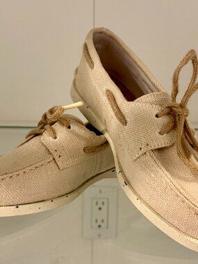 Sperry Orginal Boat Shoe in Cream Hemp  Size 6.5 Medium